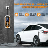 ADPOW Portable 32A Type2 EV Chargers 3Phase 22KW Red 5Pins CEE Plug 5M Cable WIFI APP Control Electric Car Charging Accessories